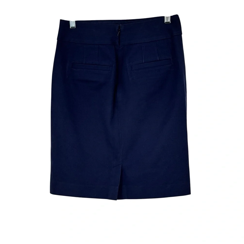 Banana Republic Size 2 Blue Cotton/Viscose/Spandex Sloan Stretch Pencil Skirt